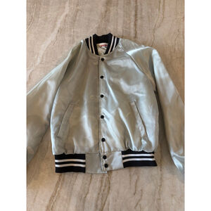 Vintage Hartwell Jackets Silver & Black Varsity Jacket S
